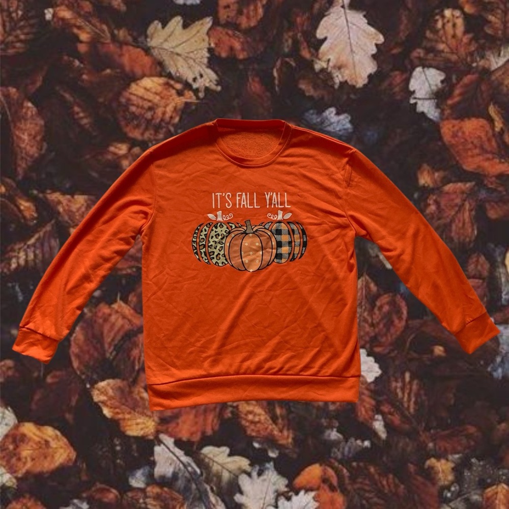 It’s fall yall long sleeve shirt ‼️PLEASE READ DESC. ABOUT SIZE‼️